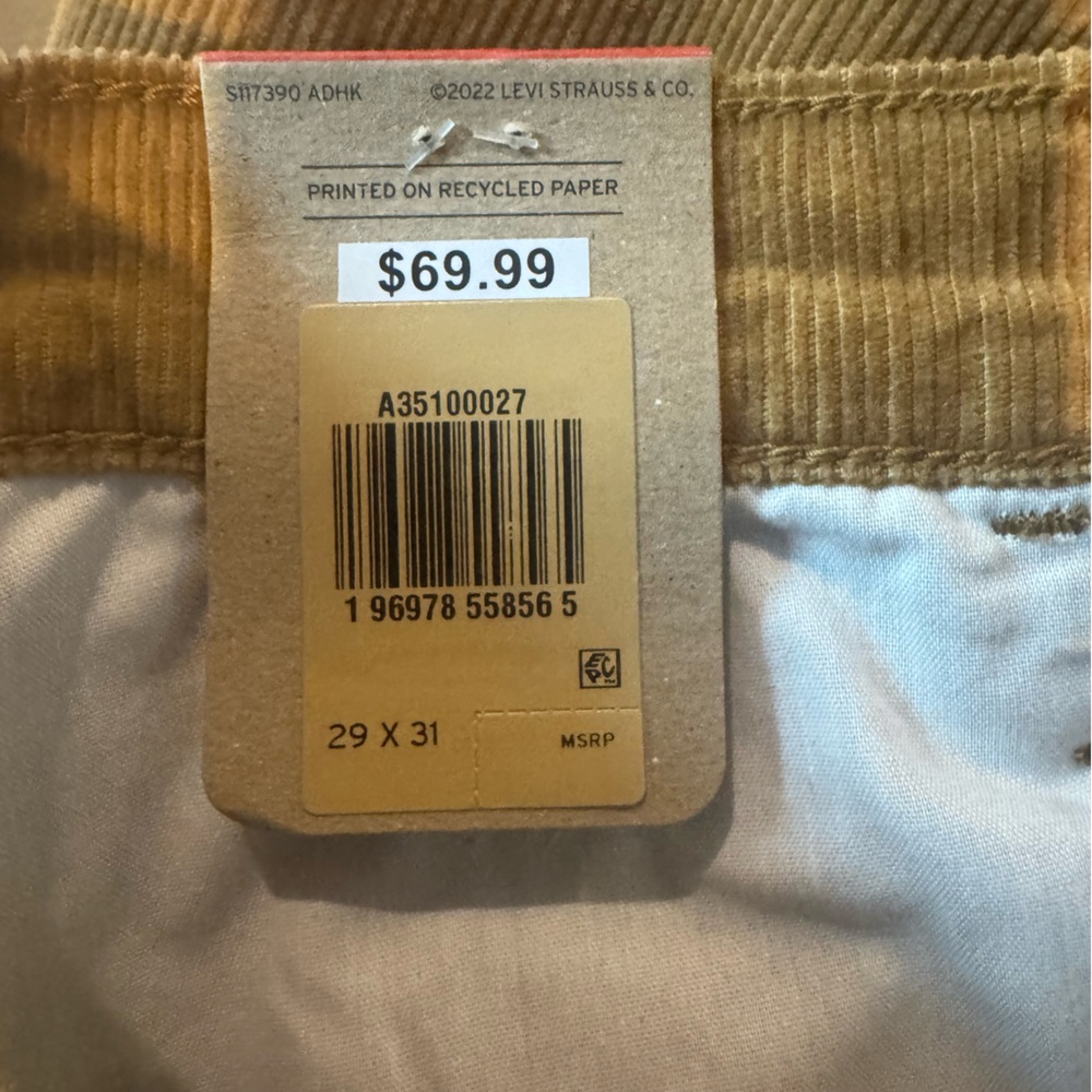 Levi's Women's Mid Rise 94 Baggy Corduroy Jeans Sz 29 - NWT - Picture 6 of 9